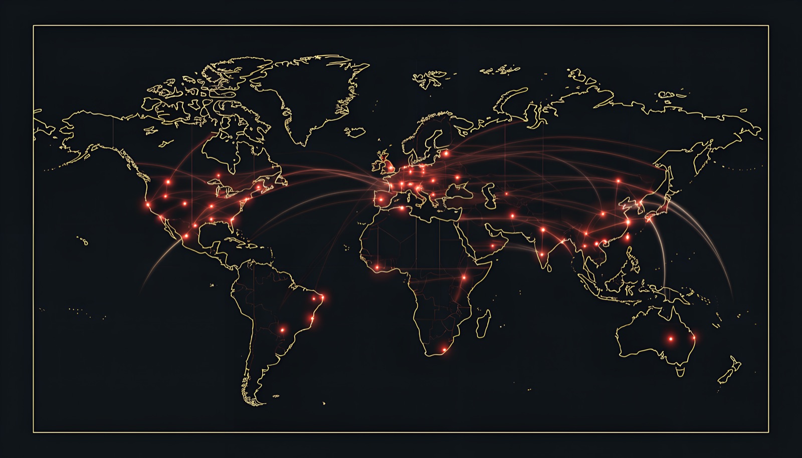 A world map of payment rails — instant, card, and batch networks across regions, each landing behind one call and posting to the same books.
